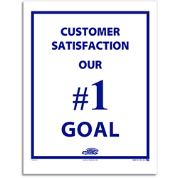 Floor Mat - Poly Back 1 Color - Blue "Customer Satisfaction" Box of 500