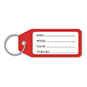 Plastic Key Tag - Red - Qty. 100 Per Box