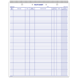 Route Sheet - RS-547-SB - Spiral Bound - 50 Lines, 50/Book - Qty. 1