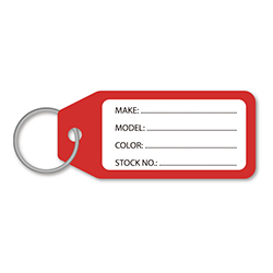 Plastic Key Tag - Red - Qty. 100 Per Box