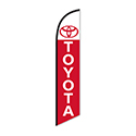 Swooper Banner - TOYOTA (WHITE W/ RED LETTERS) - Qty. 1