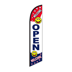 Swooper Banner - OPEN (SMILEY FACES) - Qty. 1