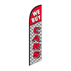 Swooper Banner - WE BUY CARS (Checkered) - Qty. 1