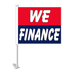 Standard Clip-On Flag - We Finance (Red & Blue) - Qty. 1