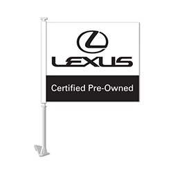 Manufacturer Clip-On Flag - Lexus Bl/W Certified Pre Owned - Qty. 1