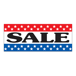 Windshield Banner - Sale-Red/White/Blue - Qty. 1