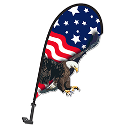 3D Clip on Paddle Flag - US FLAG with EAGLE - Qty. 1