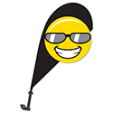 3D Clip on Paddle Flag - Smiley with Sunglasses  - Qty. 1