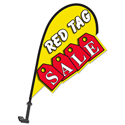 3D Clip on Paddle Flag - Red Tag Sale - Qty. 1