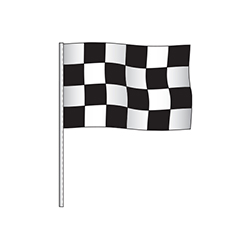 Antenna Flag - Supreme Cloth - Black & White Checkered Flag -  Qty. 12