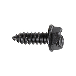 Lic Plate Screw Slotted Hex Washer Head - Black E-Coat-#14  X 3/4" Qty. 100