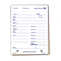 Commission Voucher - CV-59 - 3 Part NCR Qty. 100