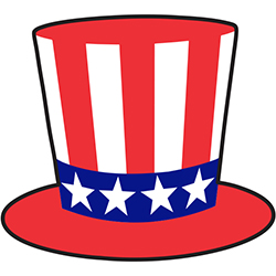 Window Sticker - PATRIOTIC HAT - Qty. 12