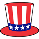 Window Sticker - PATRIOTIC HAT - Qty. 12