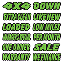 Green & Black Die Cut Slogan Stickers