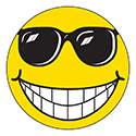 Window Sticker - Happy Face with Sun Glasses - 6" Diameter - Qty. 12