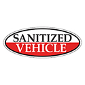 Window Sticker, Red Oval, Sanitized Vehicle - Qty. 12