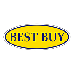 Window Sticker, Blue on Yellow Oval, BEST BUY - Qty. 12