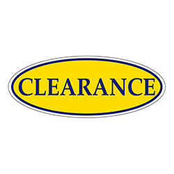 Window Sticker, Blue on Yellow Oval, CLEARANCE - Qty. 12