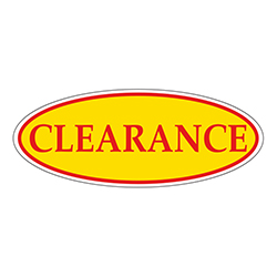 Window Sticker, Red on Yellow Oval, CLEARANCE - Qty. 12