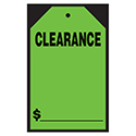 Window Price Sticker - Hang Tag - Green - Clearance - 7" x 11" -  Qty. 12