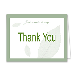 Thank You Card - Blank Inside - Qty. 50