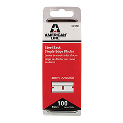 Single Edge Razor Blades - .009"/.2286mm  - 100 Blades - Qty. 1 Bx
