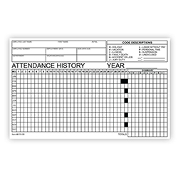 Employee Attendance Tracker Form - Qty of 50