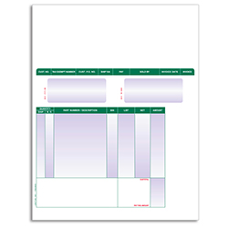 Laser Part Invoices - LZR-PT-INV - Qty. 250