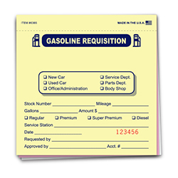 Fuel Requisition Book- 3 part, 25 per Book - Qty. 1