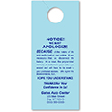 Custom Hang Tags - Blue - 3 2/3" X 8 1/2" - Qty. 1 Each