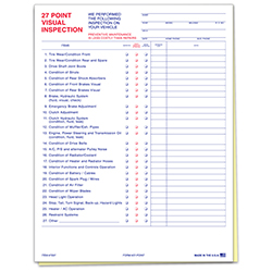 27 Point Vehicle Inspection - 2 Part - Qty. 100