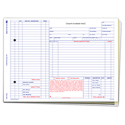 Repair Order - RO-546H - 3 Part - Imprinted - Qty. 1 each