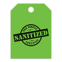 Hang Tags - Sanitized - Large, Green - Qty. 50