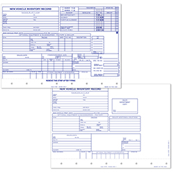 New Vehicle Record - DUAS-305-1 - 2 Part - Qty. 100