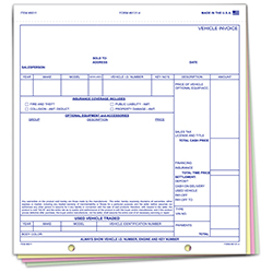 Universal Vehicle Invoice - 6131-4 - 4 Part - Qty. 100