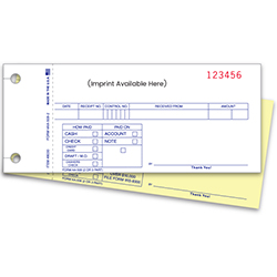 Cash Receipt - AA-508-2 - 2 Part - IMP, - Qty. 1 Each
