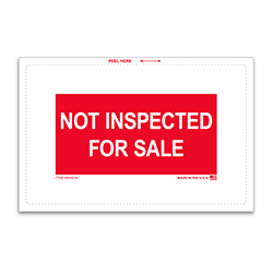 Not Inspected for Sale Sticker - 8" x 5-1/4" - Qty. 100