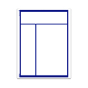 8.5" x 11" Laser Window Sticker, Blue Frame, Perm. Adh., 1 Part - Qty 250
