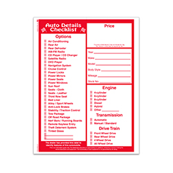 8.5" x 11" Laser Window Sticker, Red Text, Perm. Adh., 1 Part - Qty 250
