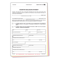 Odometer Disclosure Statement - ODOM-CT - 3 Part - Qty. 100