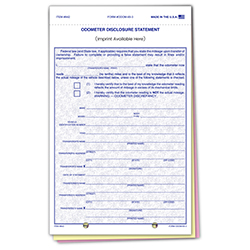 Odometer Disclosure Statement - ODOM-65-3 - 3 Part -  Imprinted Qty. 1 each