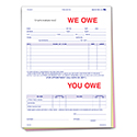 We Owe / You Owe - 872 - 3 Part - IMPRINTED - Qty 1 each