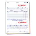 We Owe / You Owe - 872 - 3 Part - Qty. 100