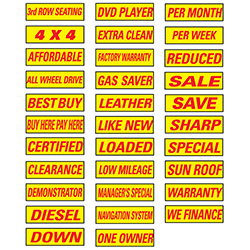 Yellow & Red Slogan Stickers